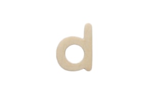 LETTER D 2CM WOOD