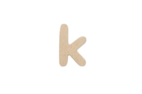LETTER K 2CM WOOD