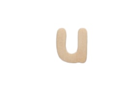 LETTER U 2CM  WOOD