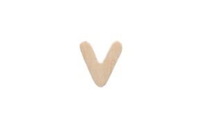 LETTER V 2CM  WOOD