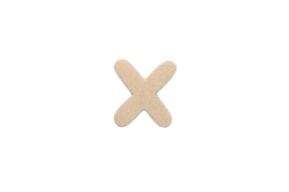 LETTER X 2CM WOOD
