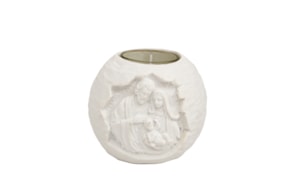 CANDLE HOLDER W/ HOLY FAMILY 10X9CM
