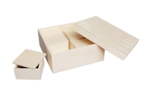 SOUVENIR BOX 17X17X8.5X0,8CM WITH 4 BOXES 7X7X4.5CM