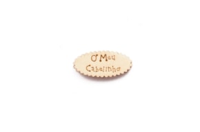 SET 12 PLAQUES  O MEU CABELINHO 4.6x2.1x0.3CM   POPLAR WOOD