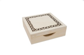 NAPKIN BOX W/LACED LID 20x20X6.5CM