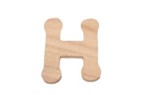 SET 10 LETTERS H 5.6X7X0.6CM POPLAR WOOD