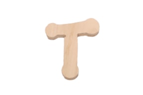 SET 10 LETTERS T 6.2X7X0.6CM POPLAR WOOD
