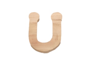SET 10 LETTERS U 5.7X7X0.6CM POPLAR WOOD