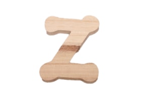 SET 10 LETTERS Z 6X7X0.6CM POPLAR WOOD