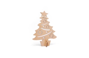 SET 4 CHRISTMAS TREES W/BASE 14.1x20x0.3CM MDF