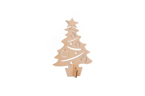 SET 4 CHRISTMAS TREES W/BASE 14.1x20x0.3CM MDF