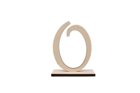 NUMBER 0 W/BASE 7.6X10X0.5CM MDF
