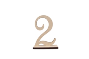 NUMBER 2 W/BASE 6.7X10X0.5CM MDF