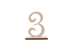 NUMBER 3 W/BASE 6.3X10X0.5CM MDF