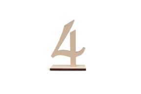 NUMBER 4  W/BASE 7.3X10X0.5CM MDF
