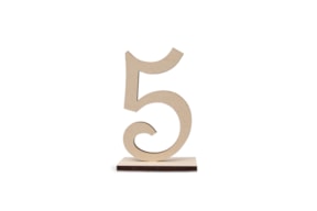 NUMBER 5 W/BASE 6.1X10X0.5CM MDF
