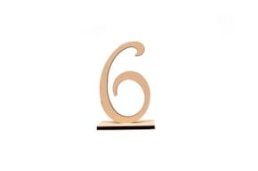 NUMBER 6 W/BASE 6.3X10X0.5CM MDF