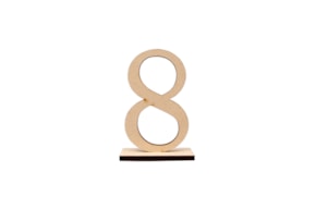 NUMBER 8 W/BASE 6.2X10X0.5CM MDF
