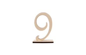 NUMBER 9 W/BASE 6.2X10X0.5CM MDF