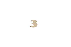 SET 12 NUMBERS  3  1.3X1.5X0.4CM POPLAR WOOD