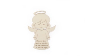 SET 12 ANGELS WITH PRAYER 7X10X0.3CM POPLAR WOOD