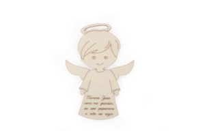 SET 12 ANGELS WITH PRAYER 7X10X0.3CM POPLAR WOOD