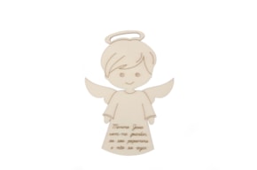 SET 12 ANGELS WITH PRAYER 7X10X0.3CM POPLAR WOOD