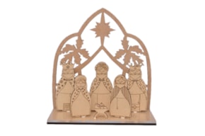 NATIVITY SCENE 6P 16X7.5X0.30CM MDF AND ACRYLIC