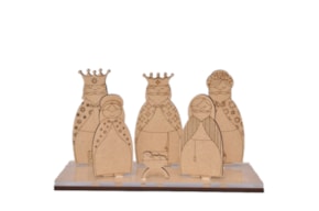 NATIVITY SCENE 6P 7CM W/BASE IN MDF AND ACRYLIC