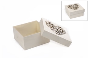 BOX  W/LACED HEART 16X16X8CM