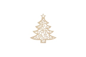 SET 12 CHRISTMAS TREE 10X11X0.3CM MDF