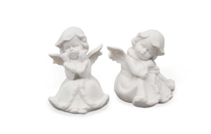 SET 2 SITTING ANGELS 12CM
