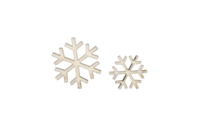 ASSORTMENT 12 SNOWFLAKES 3.3X3.6X0.3CM POPLAR WOOD