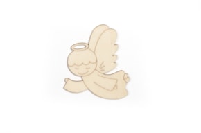 SET 12 ANGELS 6.5X7.5X0.3CM POPLAR WOOD