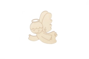 SET 12 ANGELS 6.5X7.5X0.3CM POPLAR WOOD