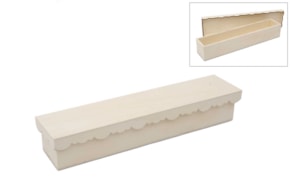 CAJA PARA VELA  CON TAPA RECORTADA 35.5X8.5X6.5CM