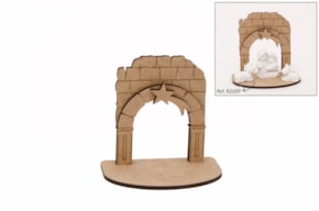 SET 2 HUTS F/NATIVITY 7X8.8X0.3CM MDF