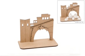 CHRISTMAS HUT F/ NATIVITY 12.4X10.9X0.3CM MDF