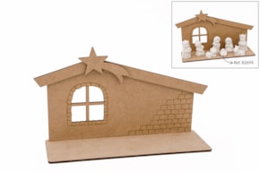 CHRISTMAS CRIB 26X13X0.3CM MDF W/BASE 23.4X7.9X0.3CM MDF