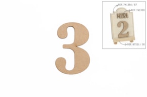 SET 12 NUMBERS 3 5.2X0.3CM MDF