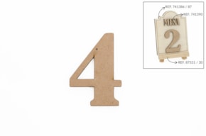 SET 12 NUMBERS 4 5.2X0.3CM MDF