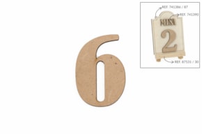 SET 12 NUMBERS 6 5.2X0.3CM MDF