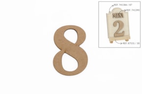 SET 12 NUMBERS 8 5.2X0.3CM MDF