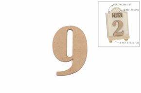 SET 12 NUMBERS 9 5.2X0.3CM MDF
