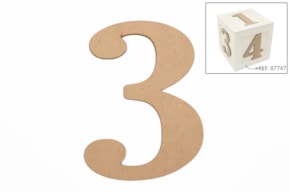 SET 6 NUMBERS 3 13.7X0.3CM MDF