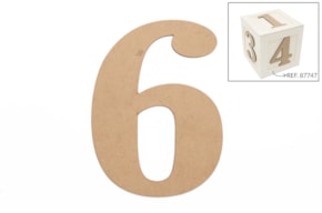 SET 6 NUMBERS 6 13.7X0.3CM MDF