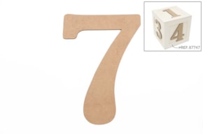 SET 6 NUMBERS 7 13.7X0.3CM MDF