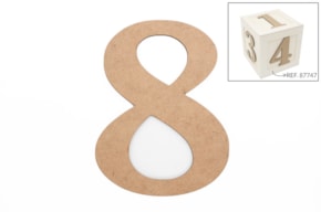 SET 6 NUMBERS 8 13.7X0.3CM MDF