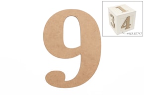 SET 6 NUMBERS 9 13.7X0.3CM MDF