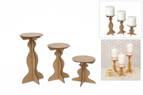 SET 3 CANDELEROS 10.8X11.5-17-23X0.3CM DM